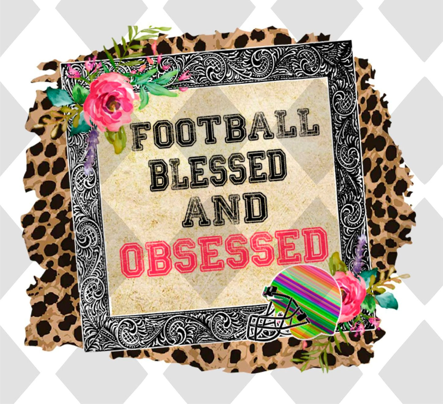 Football BLESSED png Digital Download Instand Download - Do it yourself Transfers