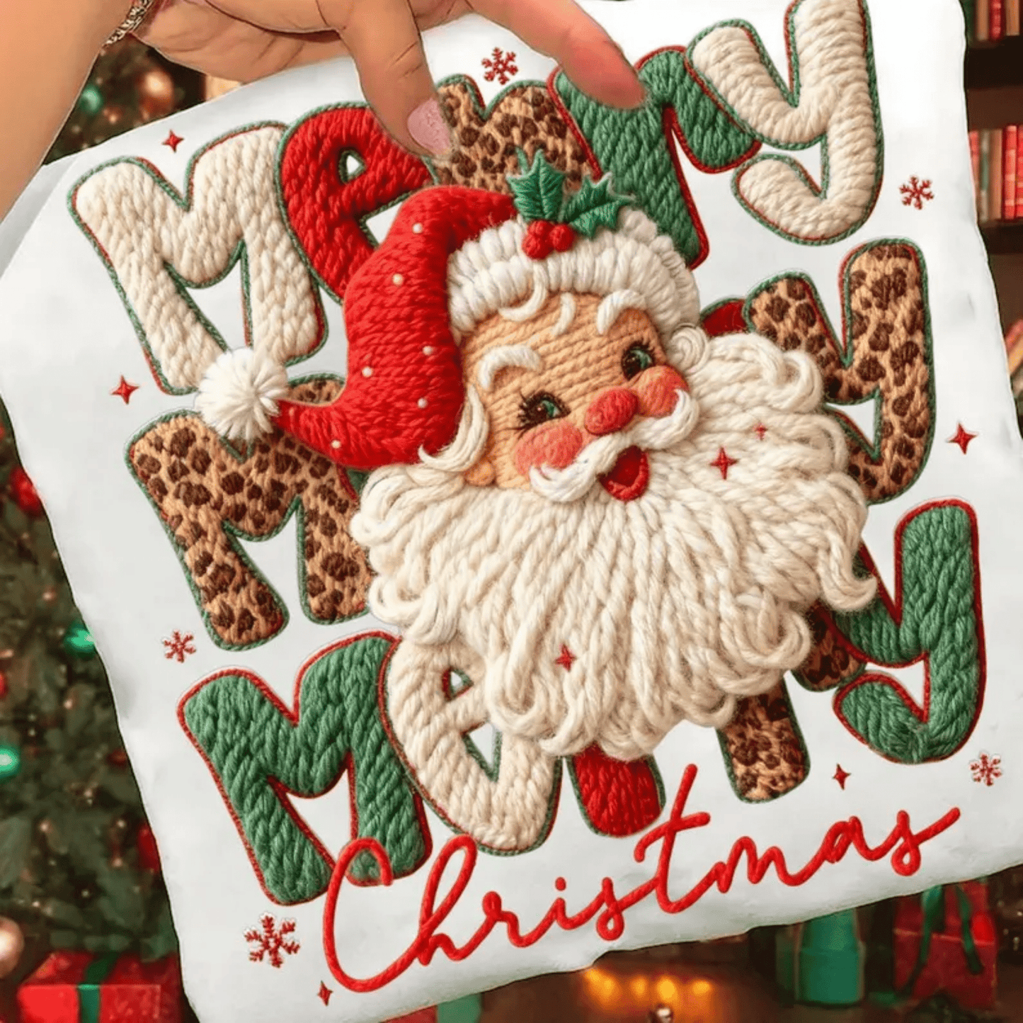 RTS MERRY MERRY MERRY CHRISTMAS SANTA DTF DIRECT TO FILM transfers ADULT 10X12 - Do it yourself Transfers