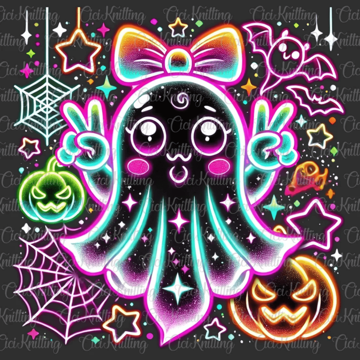 TRANSFER TUESDAY SPOOKY GIRLY GHOST NEON HALLOWEEN DTF DIRECT TO FILM transfers ADULT PICK YOUR SIZE - Do it yourself Transfers