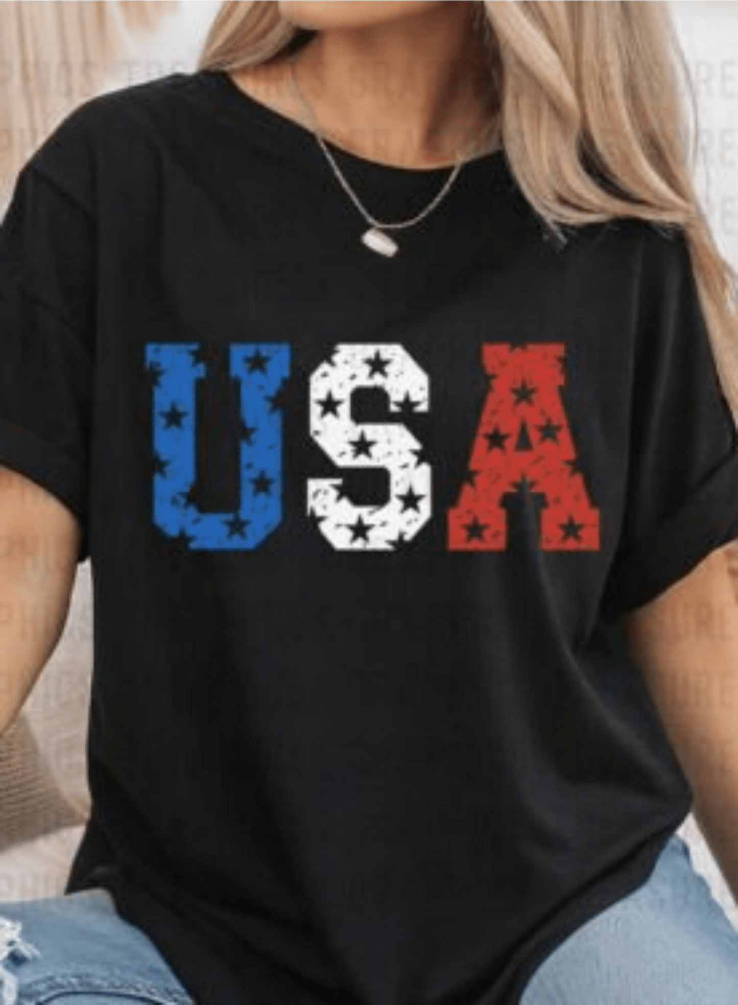 TRANSFER TUESDAY USA STARS JULY 4TH RED WHITE BLUE DTF DIRECT TO FILM transfers ADULT 7X12 - Do it yourself Transfers