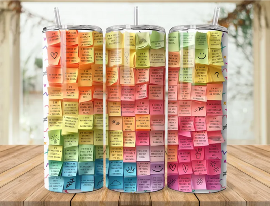 RTS Bitchy Affirmation 20 oz STRAIGHT SKINNY TUMBLER WRAP 9.6x8.3