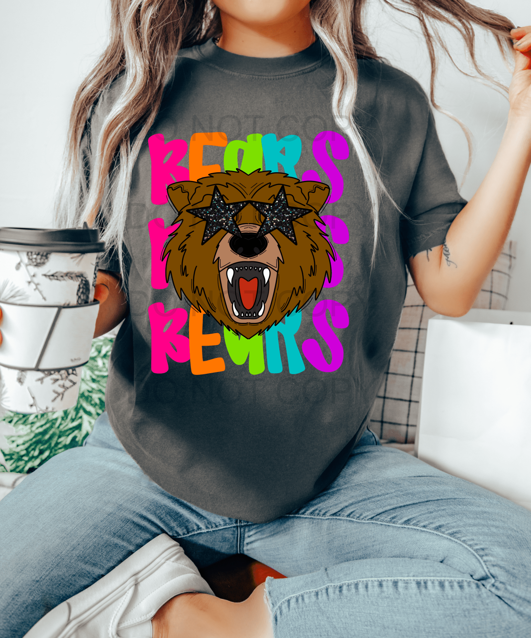 BEARS stars multi color DTF size ADULT DTF TRANSFER PRINT TO ORDER - Do it yourself Transfers