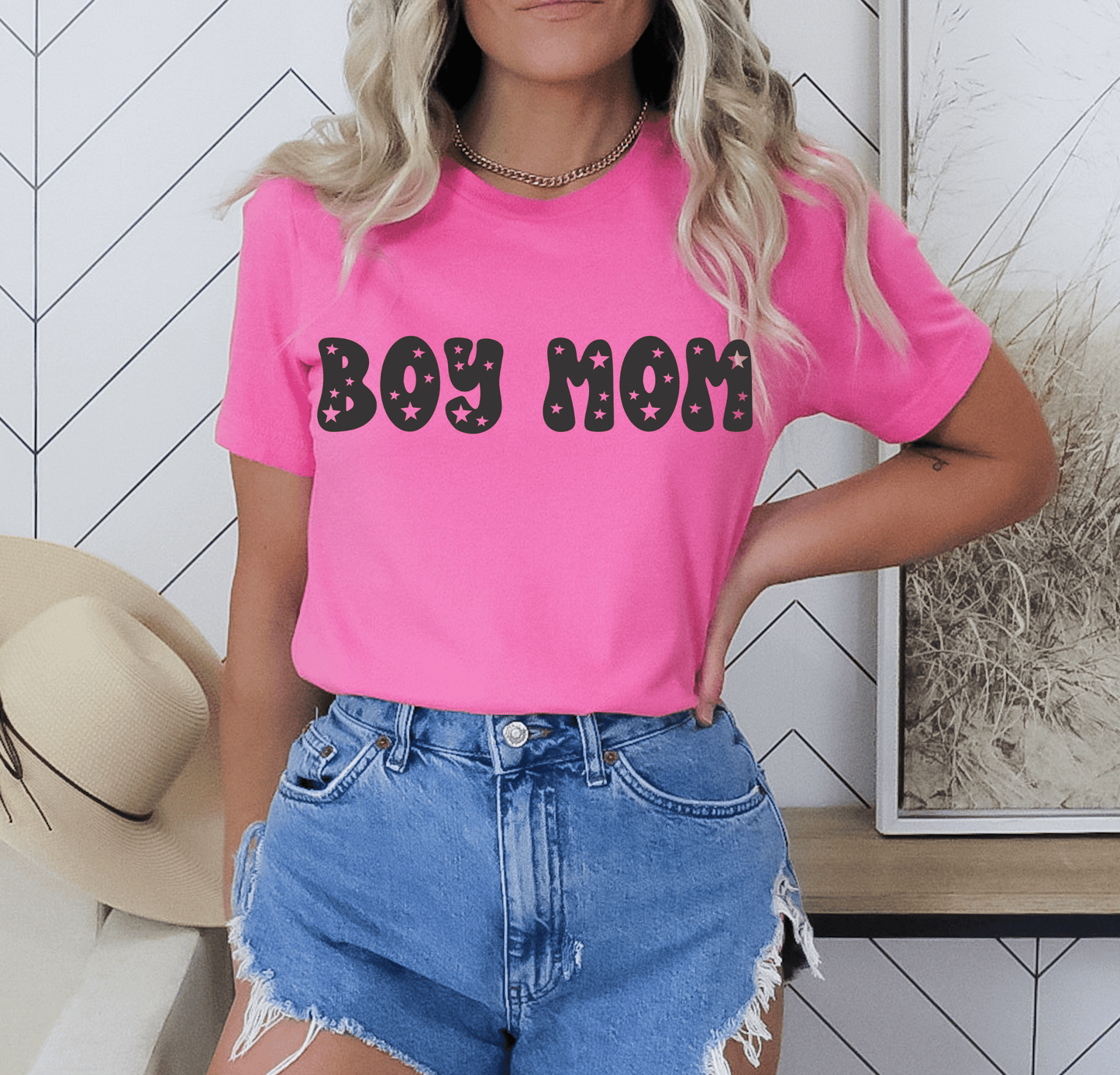 RTS BOY MOM STARS SINGLE COLOR BLACK Screen Print transfers size ADULT 7X12 - Do it yourself Transfers