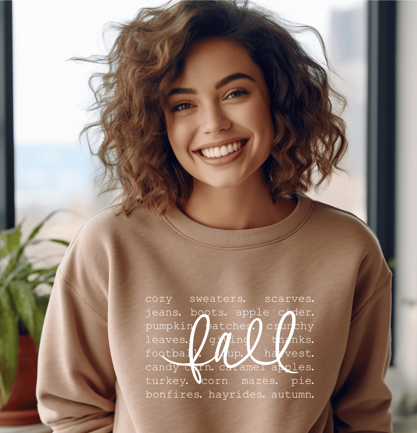 RTS FALL WORDS COZY SWEATERS SCARVES SINGLE COLOR WHITE SCREEN PRINT transfer ADULT 9X12 - Do it yourself Transfers