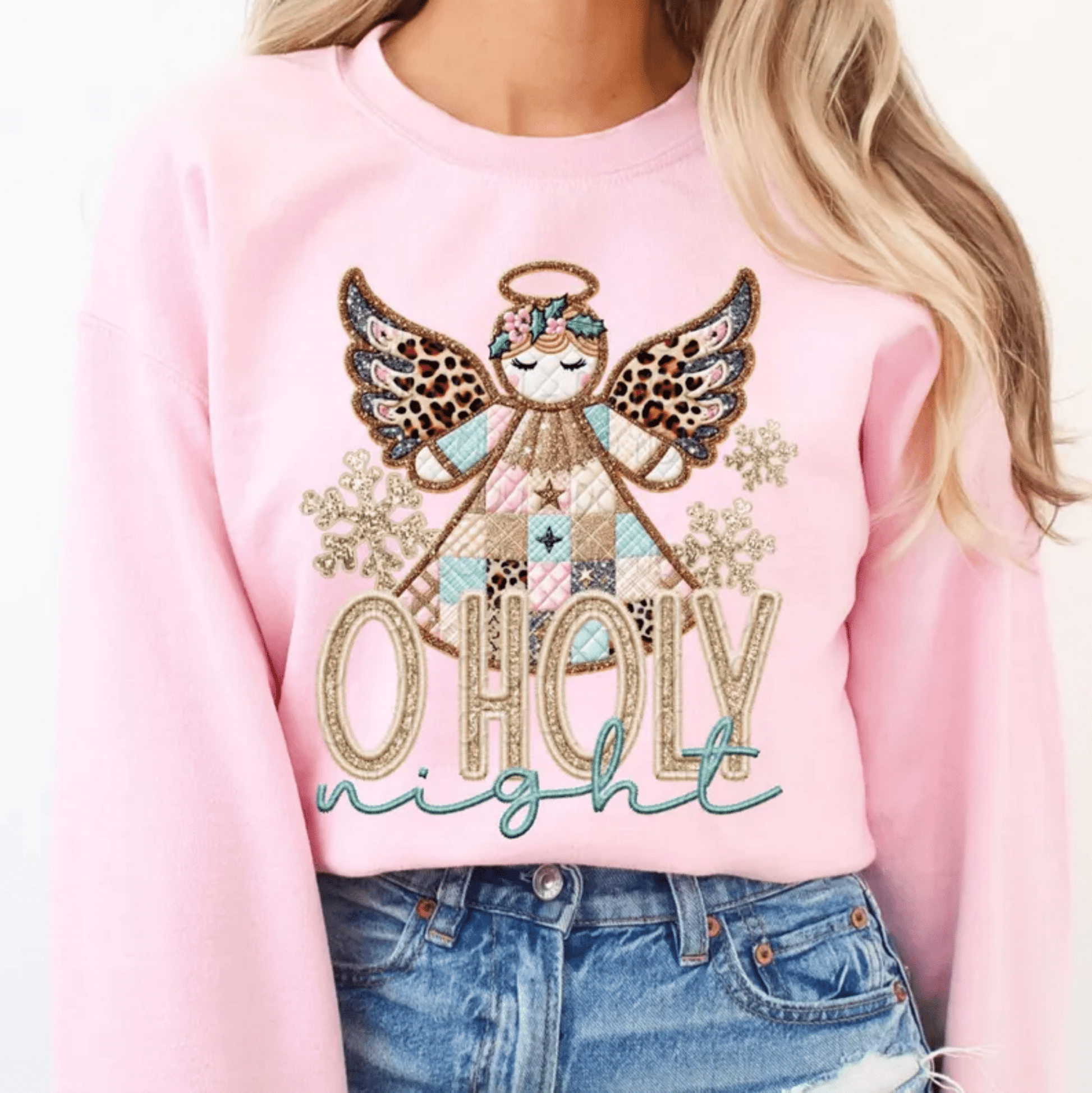 RTS O HOLY NIGHT ANGEL FAUX FAUX DTF DIRECT TO FILM transfers ADULT 10X12 - Do it yourself Transfers