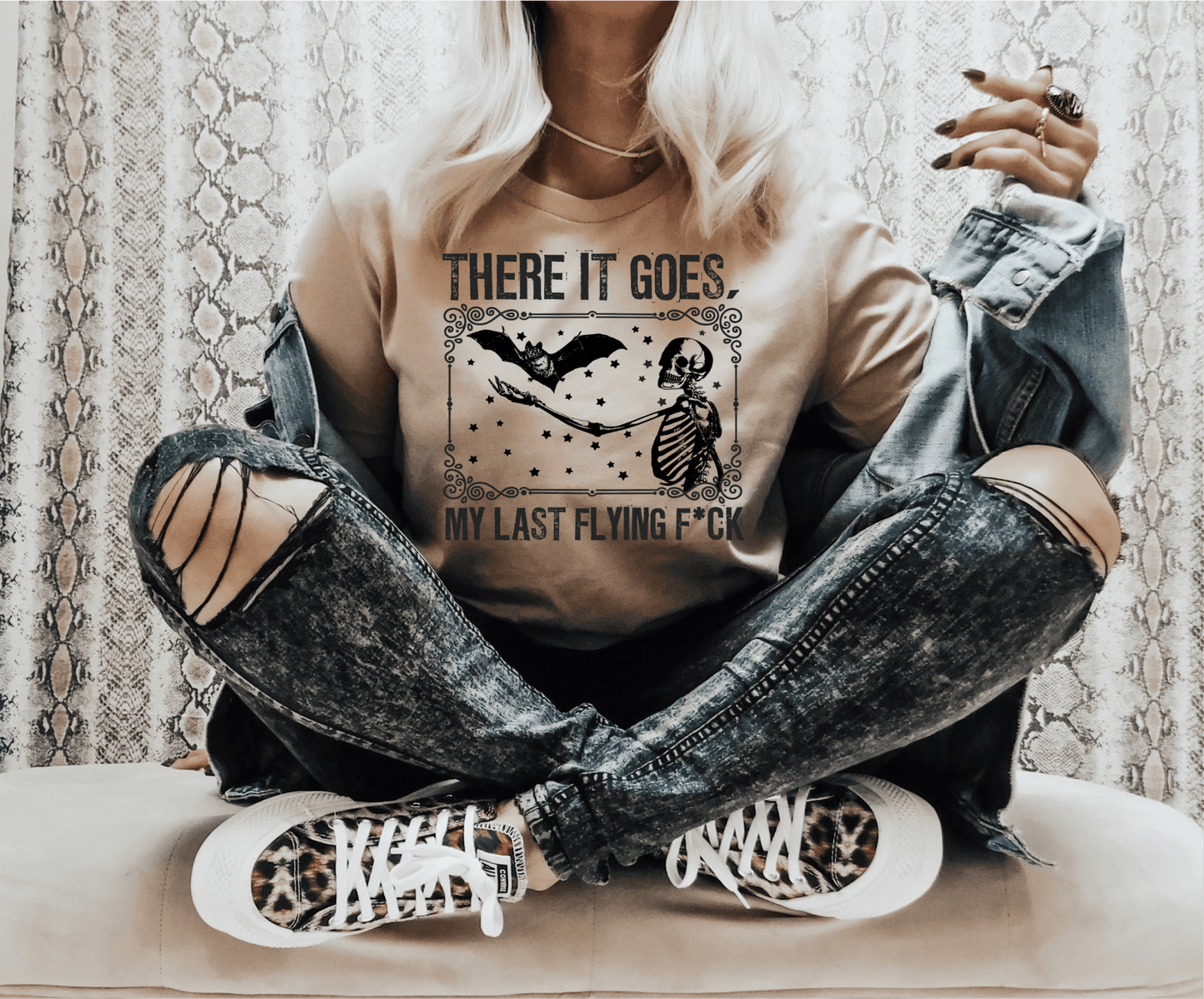 RTS There it goes my last flying f bats skulls SINGLE COLOR BLACK Screen Print transfers size ADULT 10X12 - Do it yourself Transfers