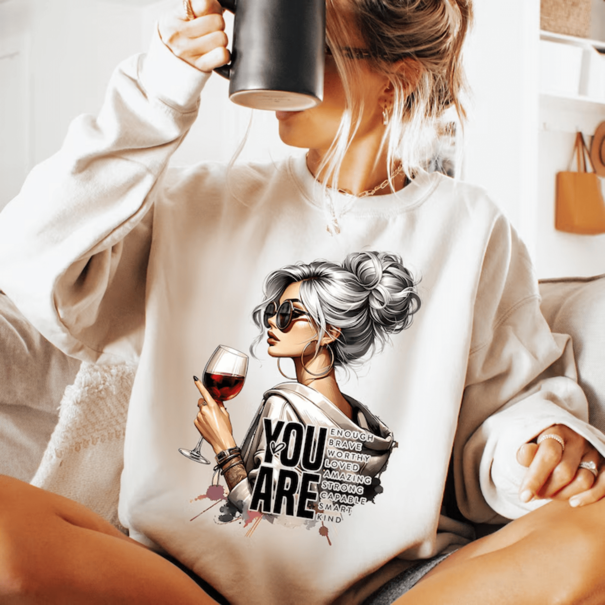 TRANSFER TUESDAY JUNE 24TH YOU ARE ENOUGH GIRLY GIRL WINE DTF DIRECT TO FILM transfers ADULT 9X12 - Do it yourself Transfers