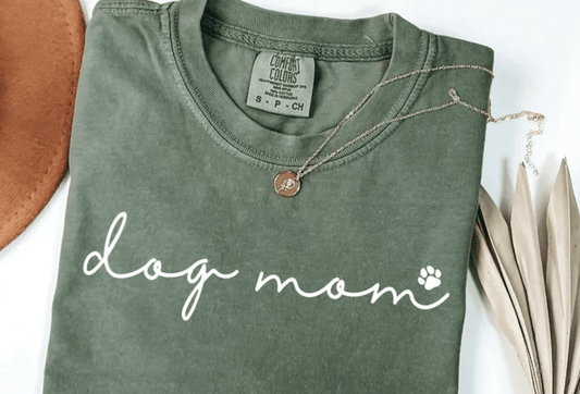 TRANSFER TUESDAY SHIPS FEB 4TH Dog Mom paw print SINGLE COLOR WHITE Screen Print transfers size ADULT 9X12.5 - Do it yourself Transfers