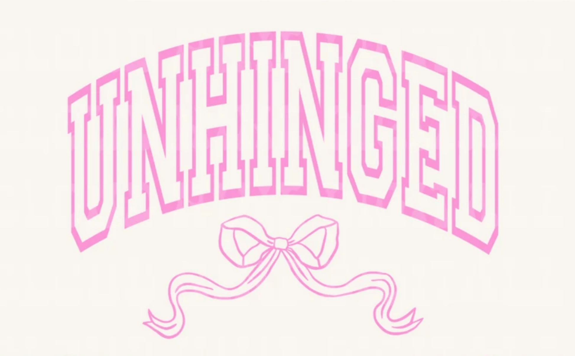 TRANSFER TUESDAY STARTS SHIPPING JAN 28TH UNHINGED BOW SINGLE COLOR PINK Screen Print transfers size ADULT 9X12.5 - Do it yourself Transfers
